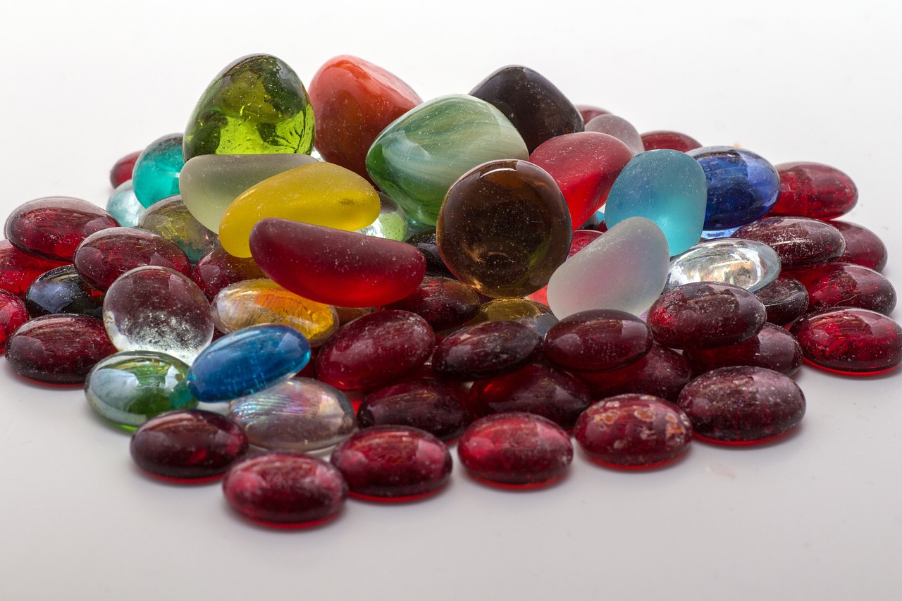 glass nuggets stones colorful free photo