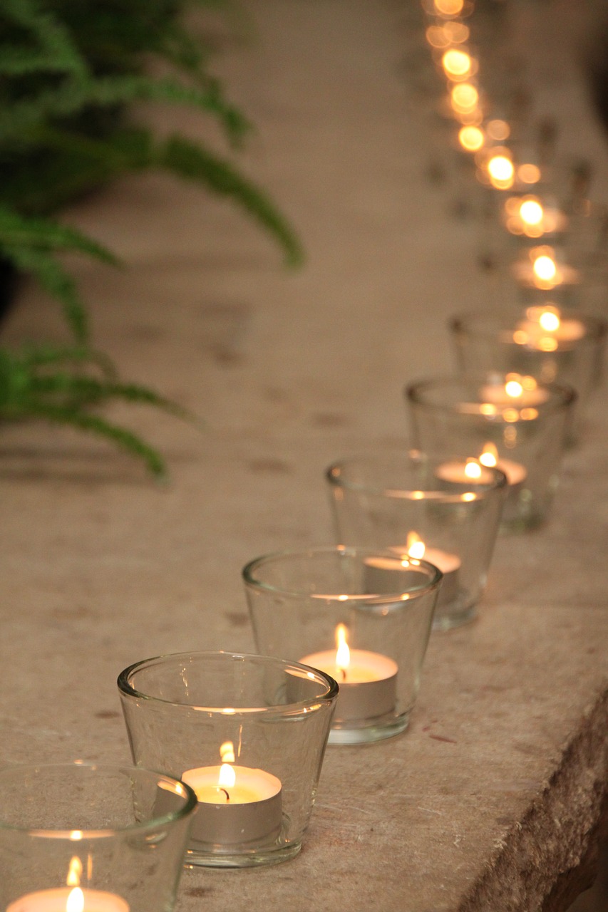 glass series candles tea lights free photo