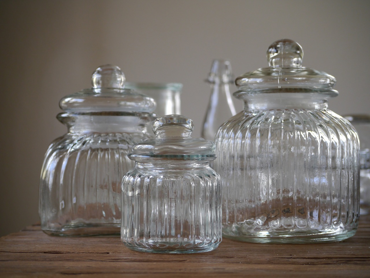 glass vessels storage jars empty glasses free photo