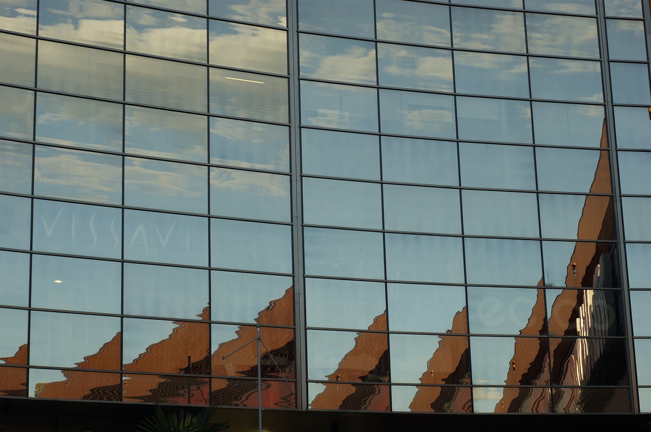 glass wall glass reflection free photo