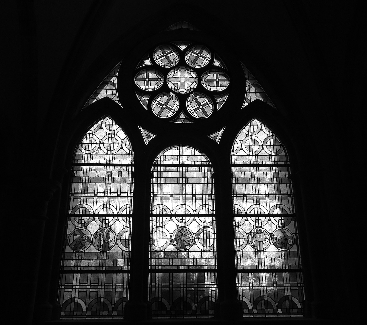 glass window trier cathedral cloister free photo