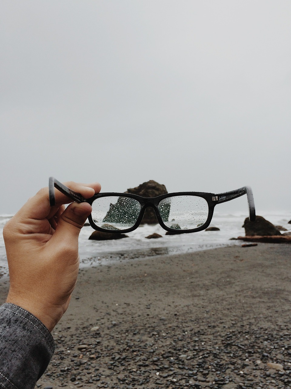 glasses beach rain free photo