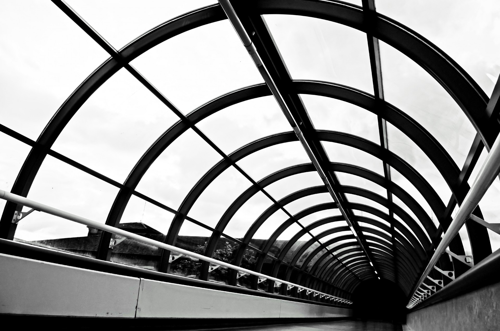 glazed corridor tunnel free photo