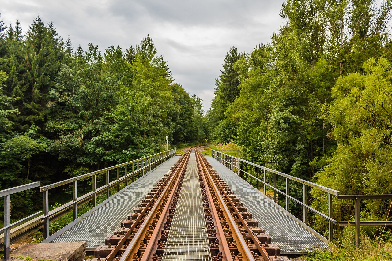 gleise bridge ore mountains free photo