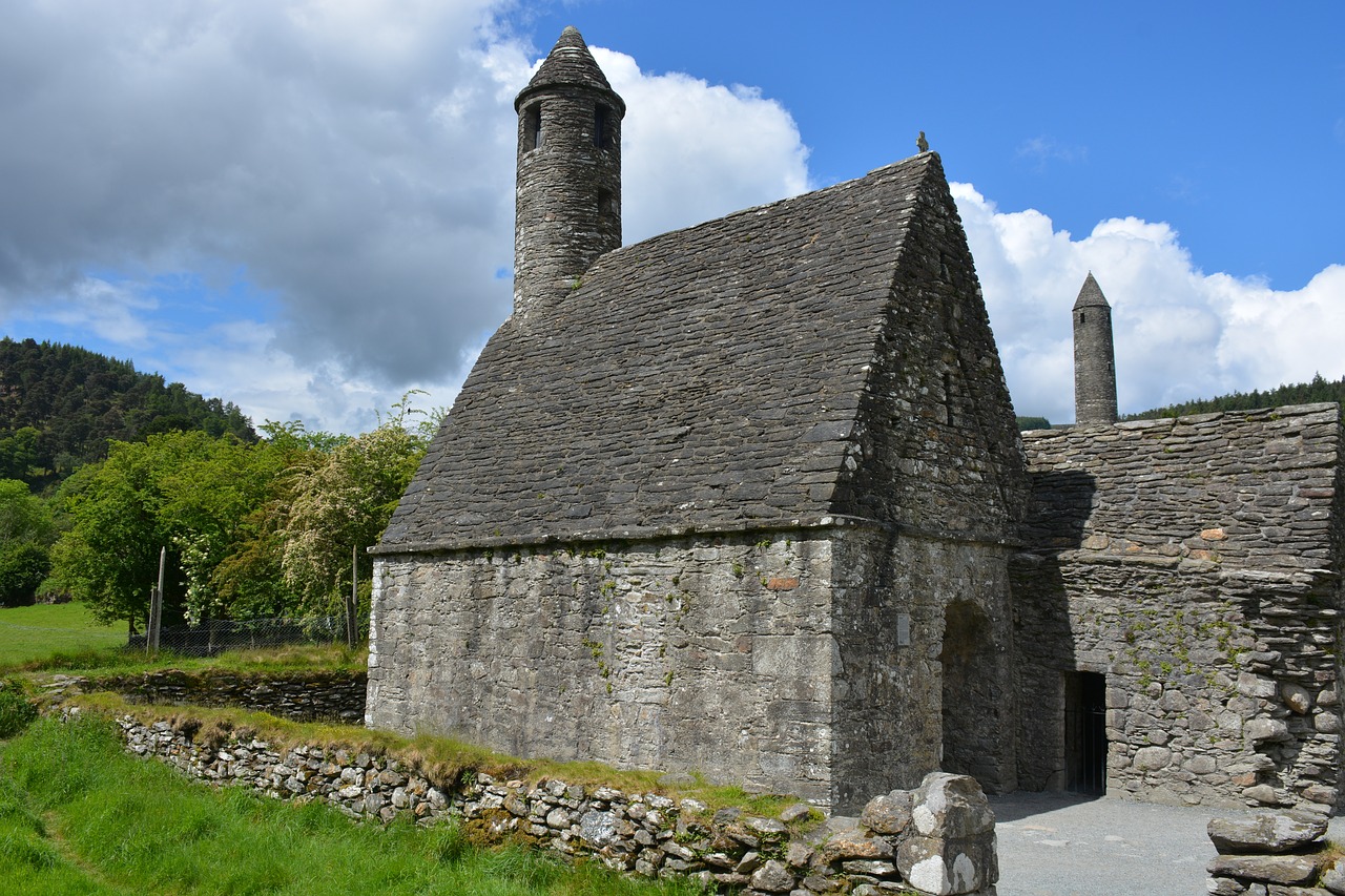 glendalough church middle ages free photo