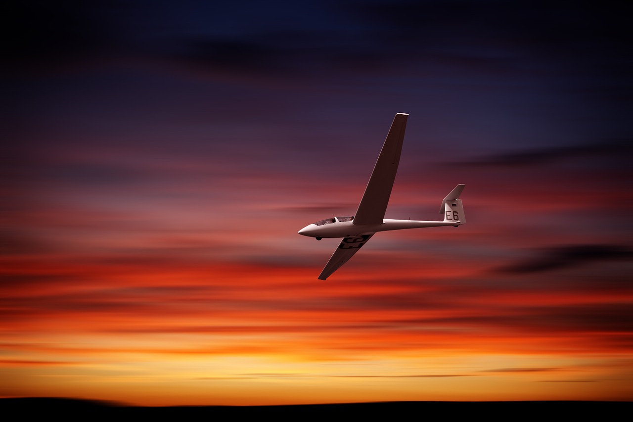 glider afterglow sunset free photo