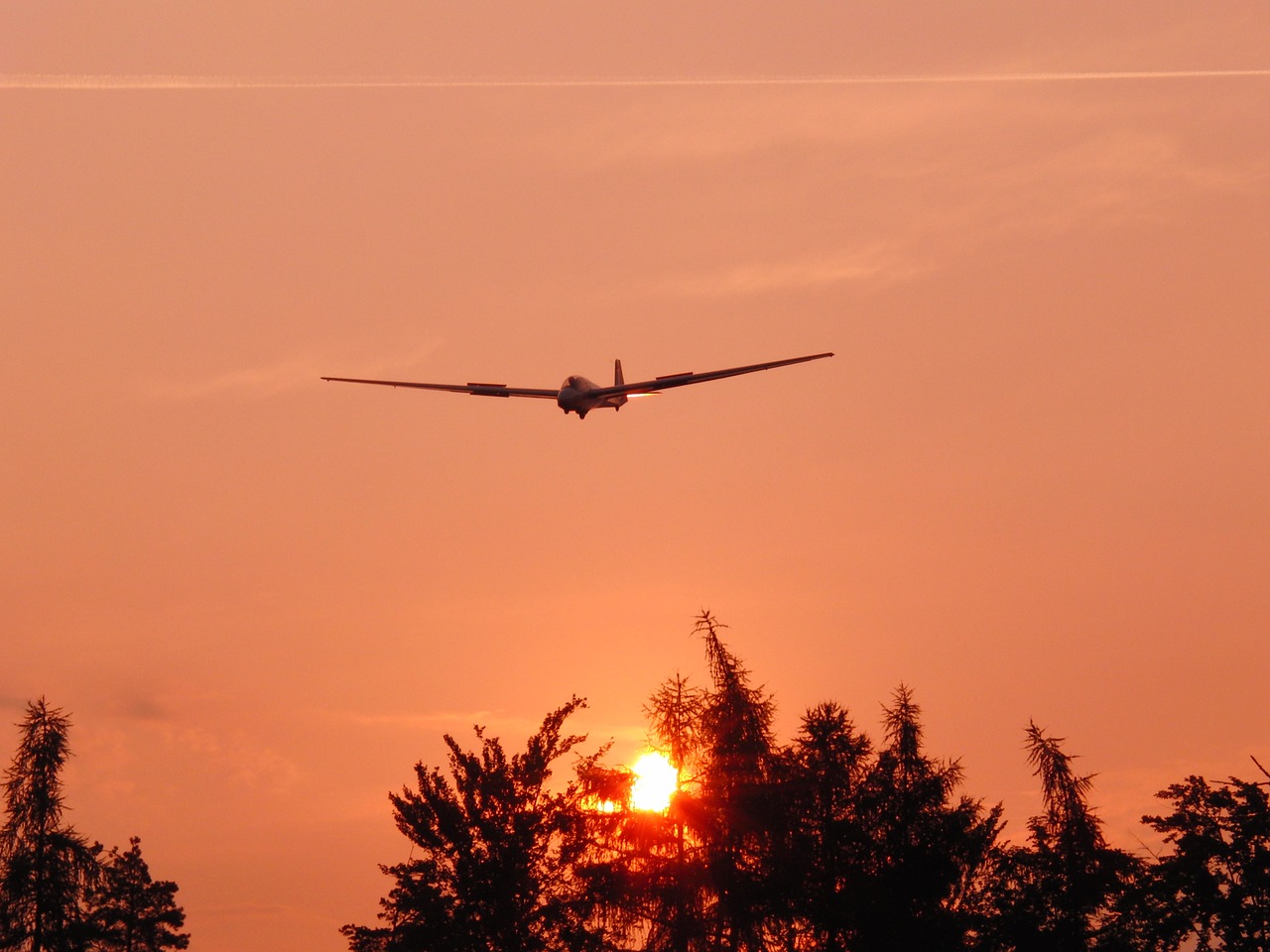 glider sunrise sunset free photo