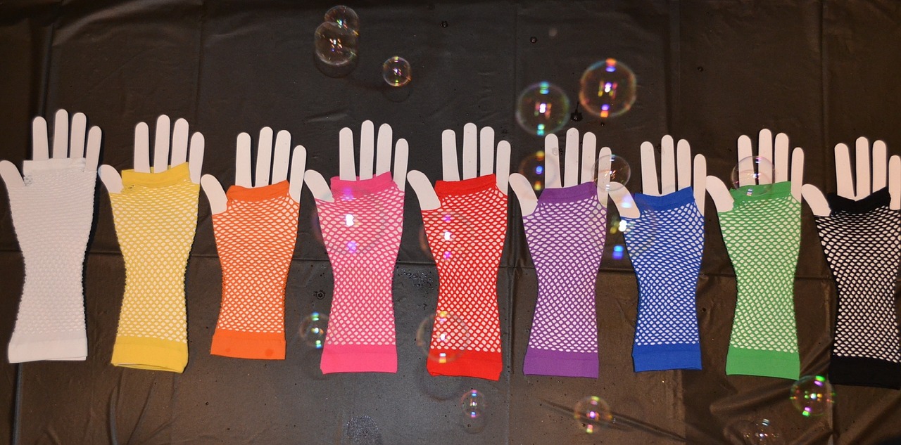 gloves bubbles colored gloves free photo
