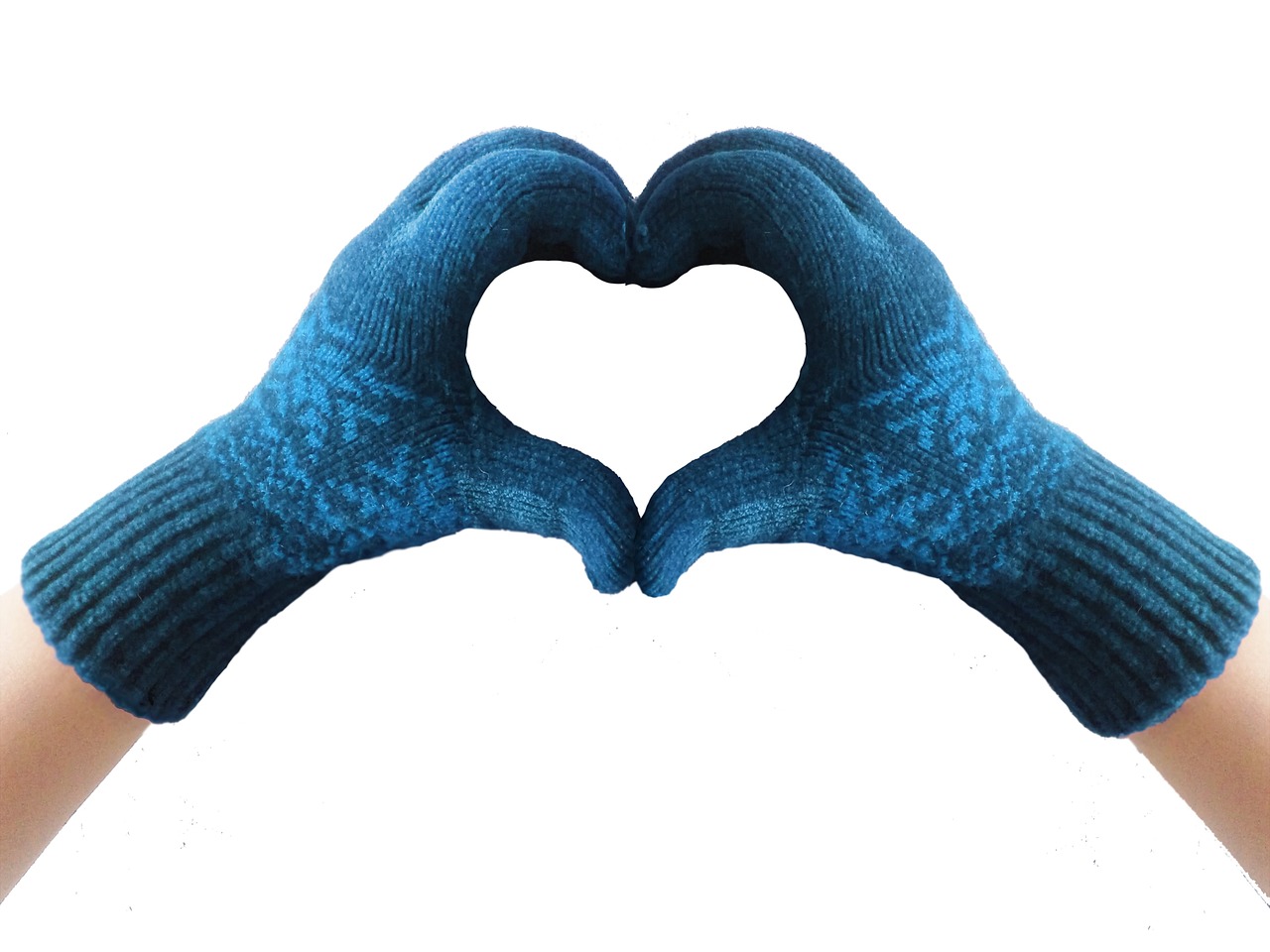 gloves heart blue free photo
