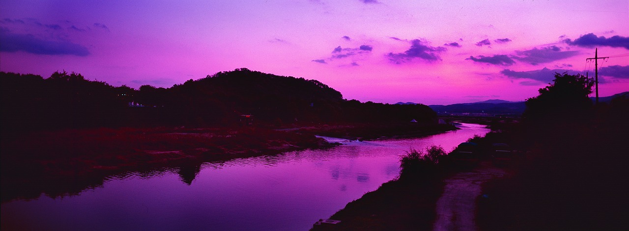 glow river sunset free photo