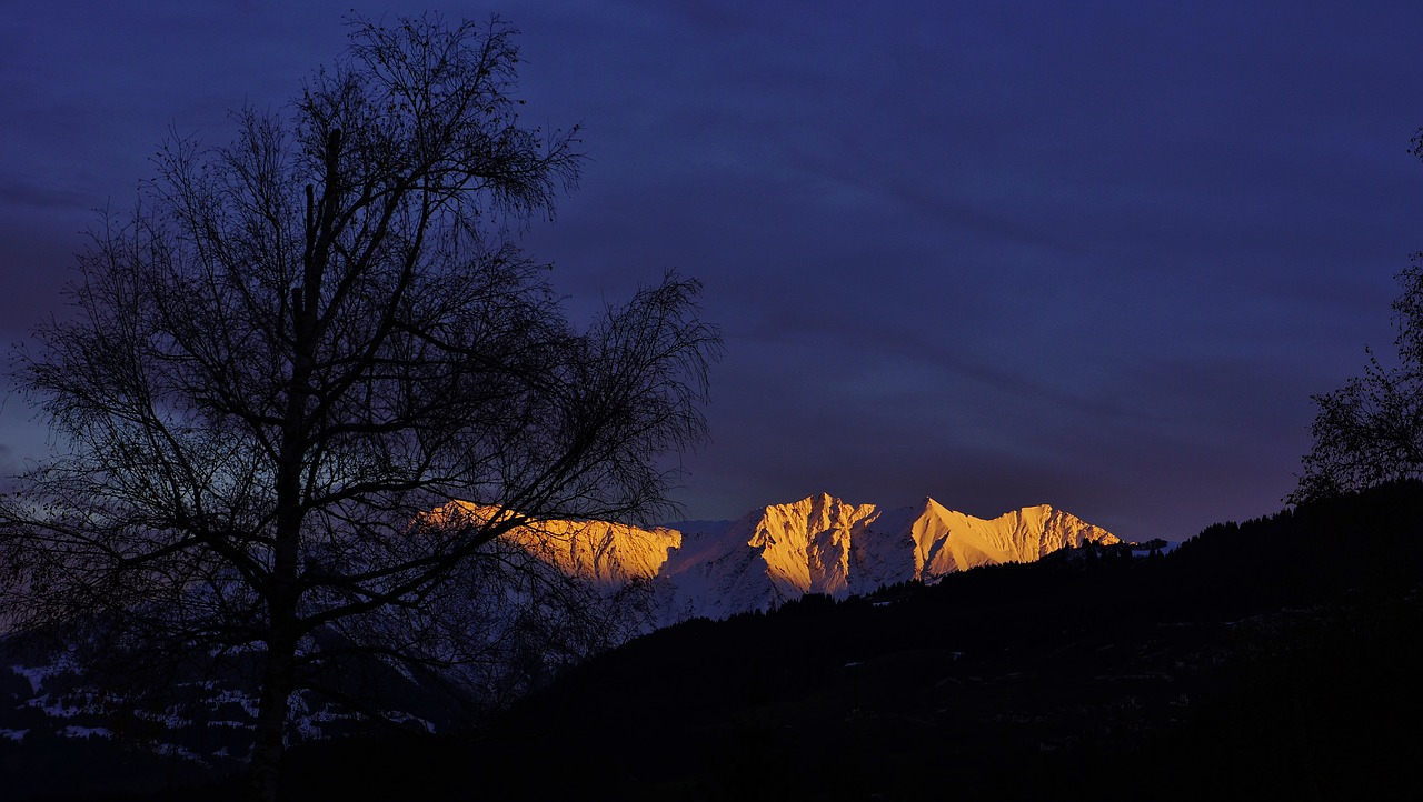 glowing mountain alpine surselva free photo