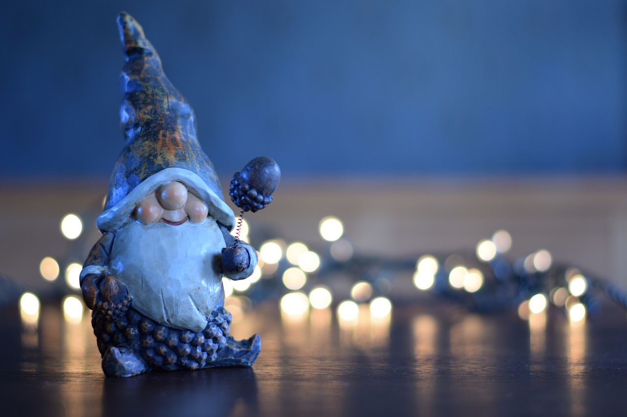 gnome  christmas  lights free photo