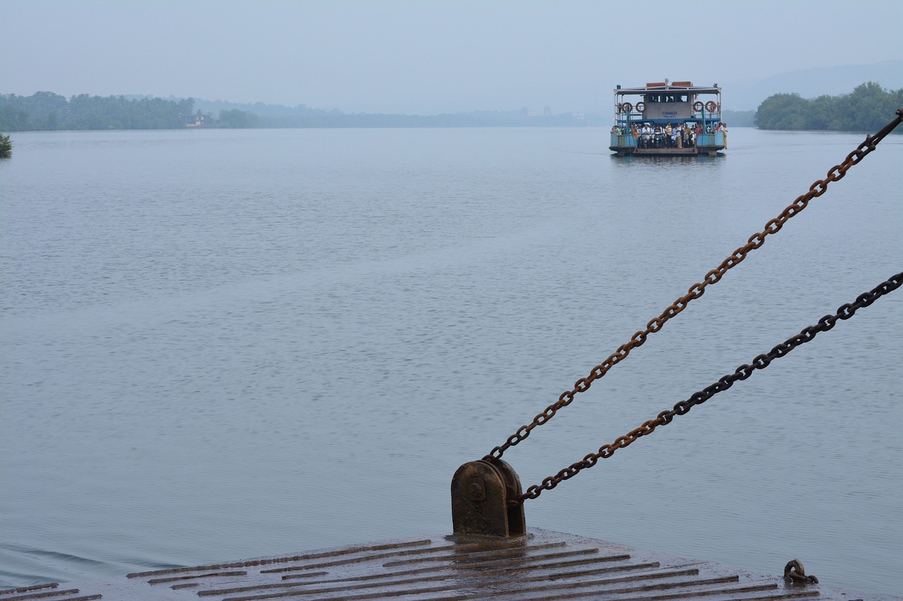 goa  ferry  rain free photo