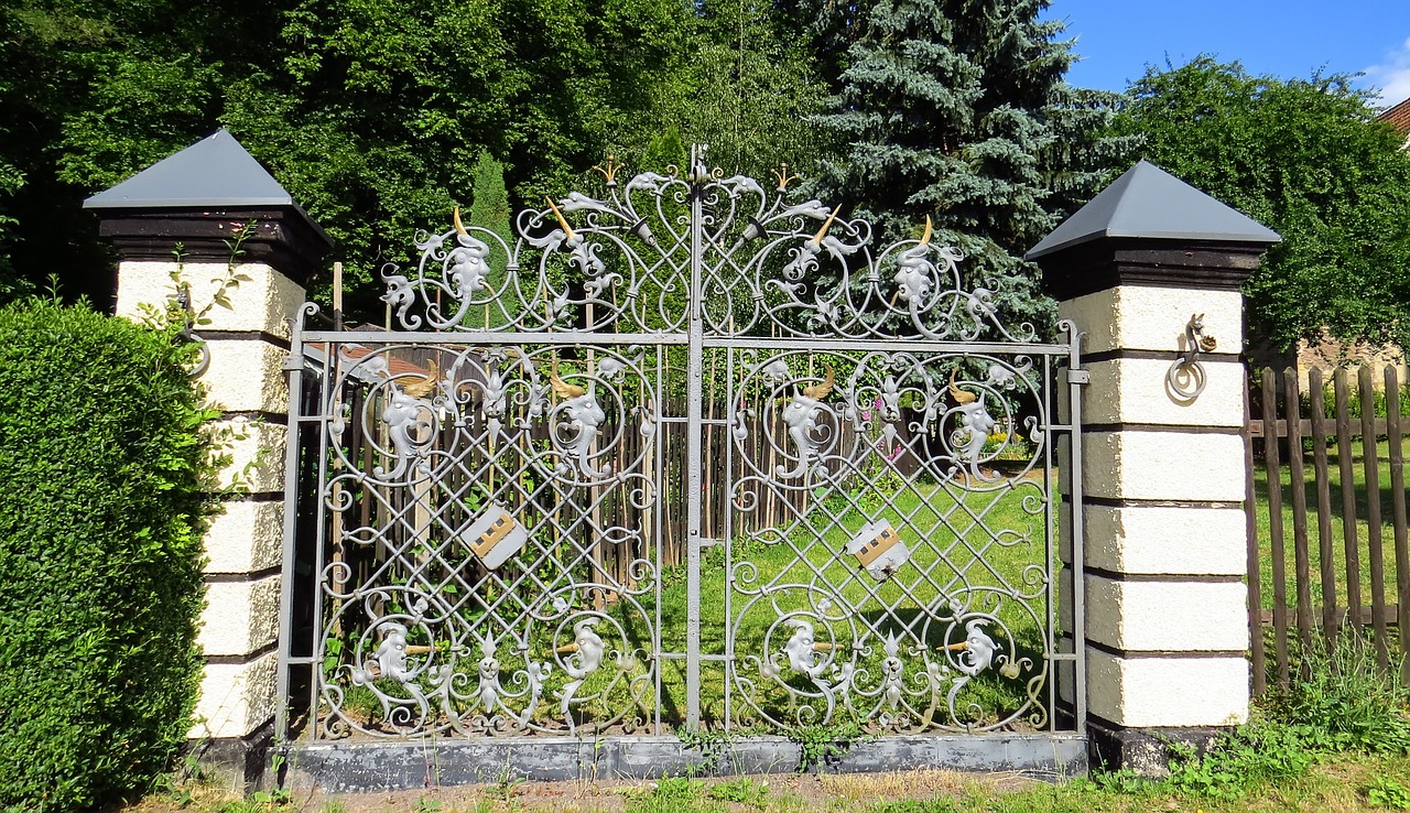 goal garden gate wrought iron free photo
