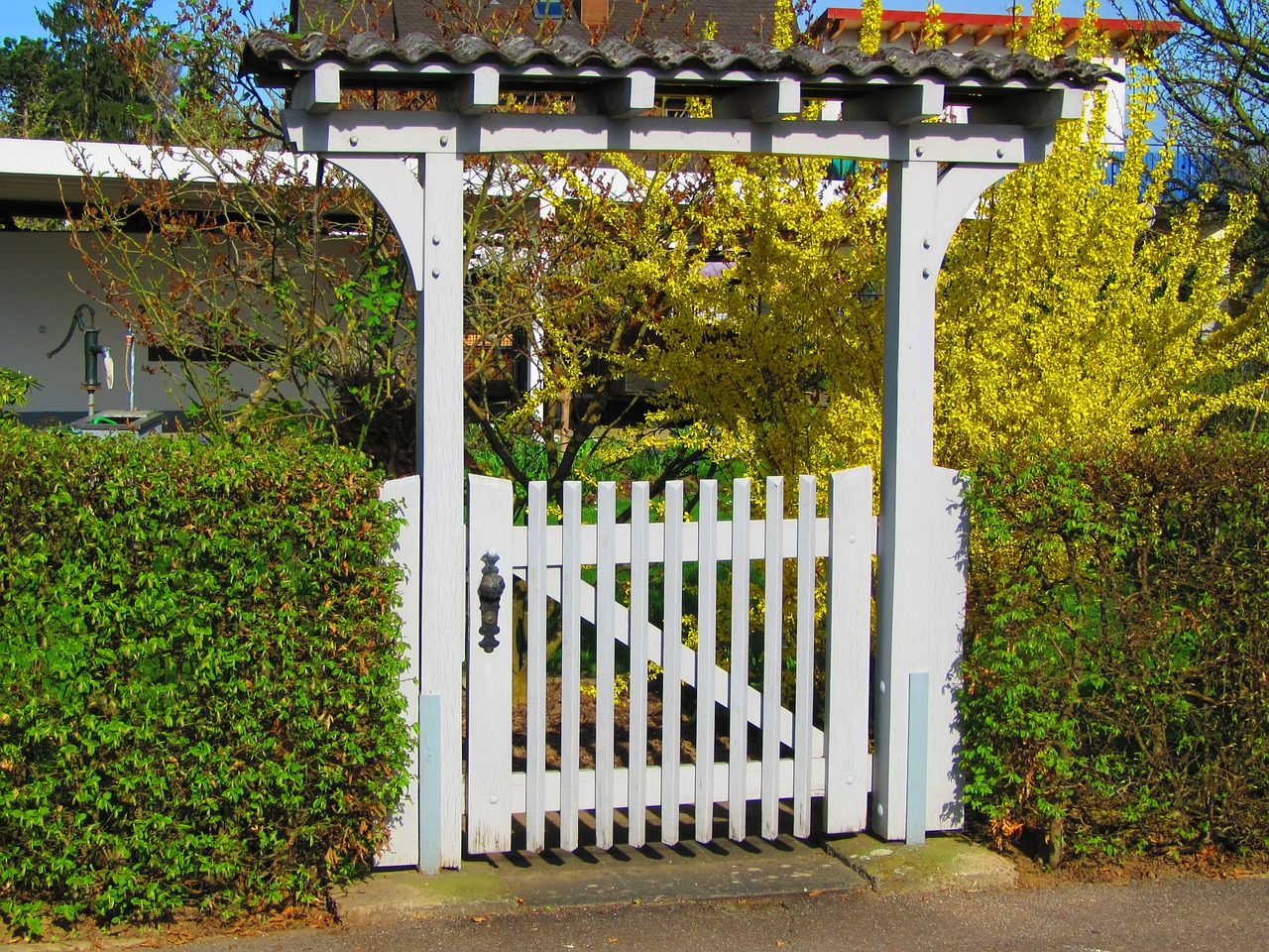 goal garden gate door free photo