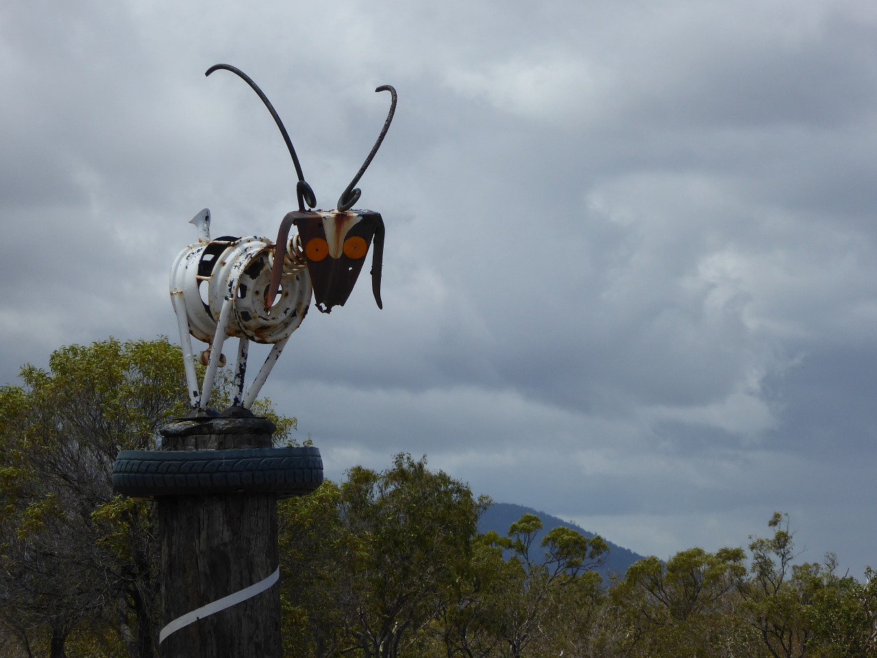 goat sculpture recycle free photo