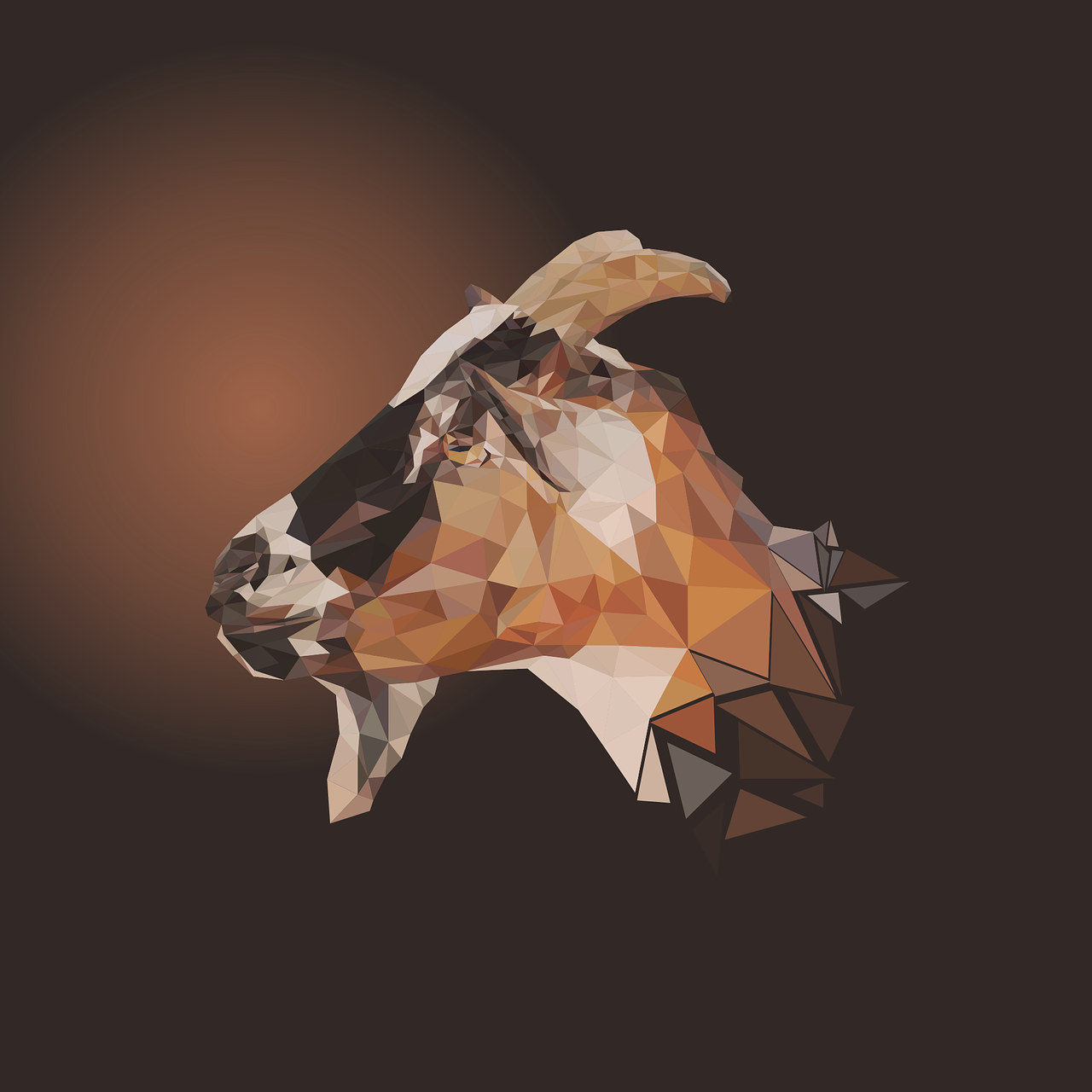 goat low poly head free photo