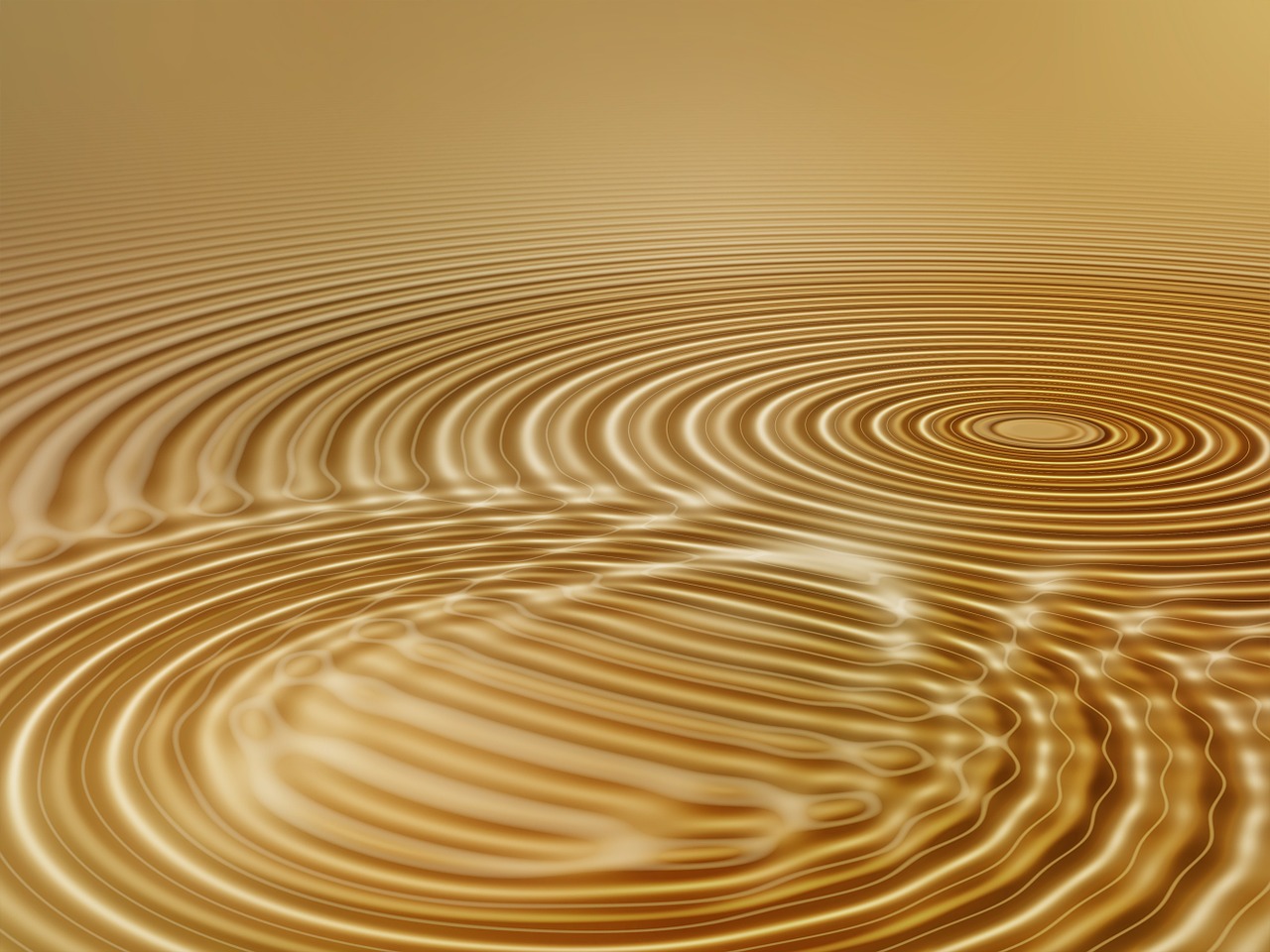 gold waves circles water free photo