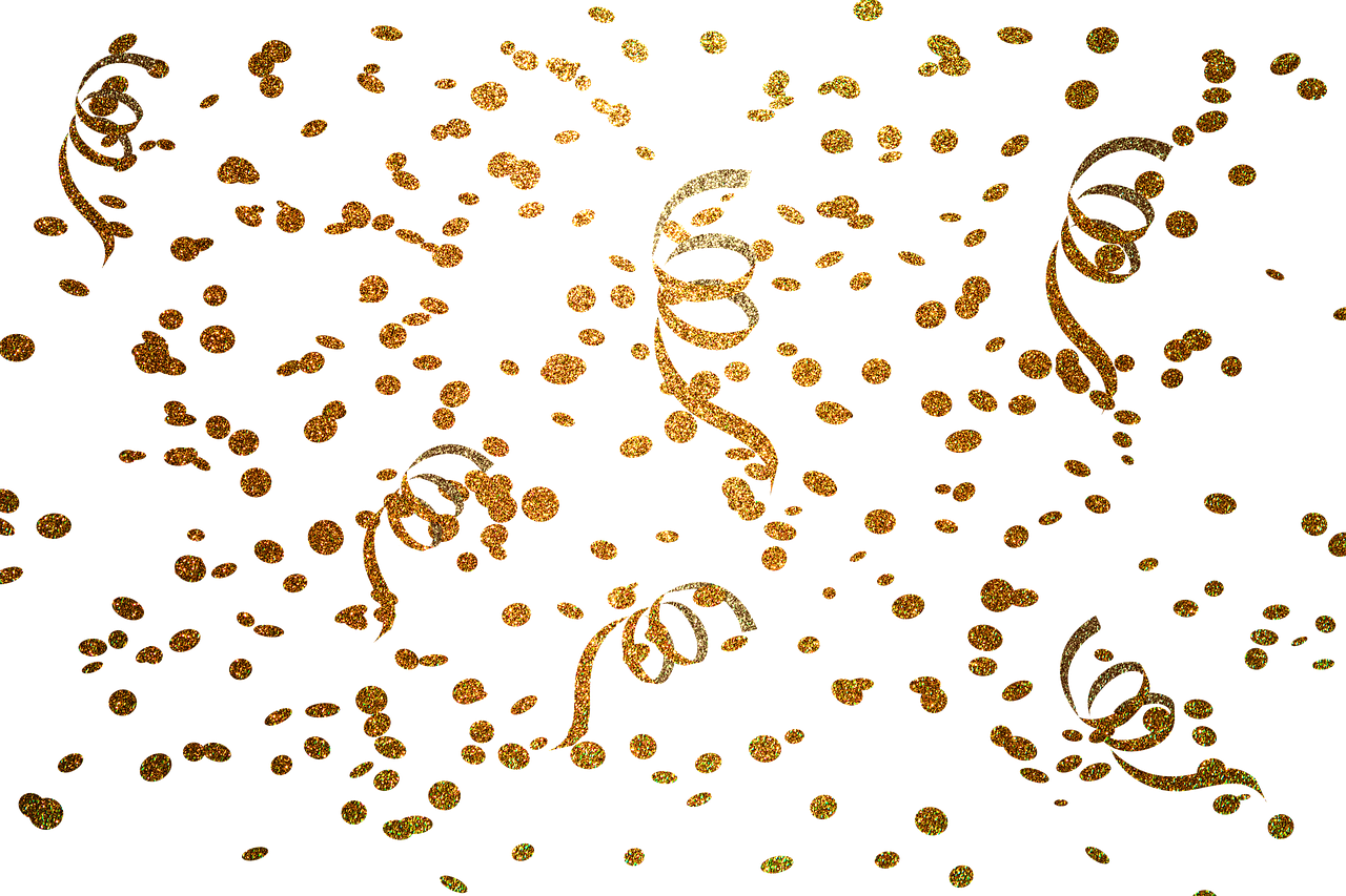 gold confetti golden free photo