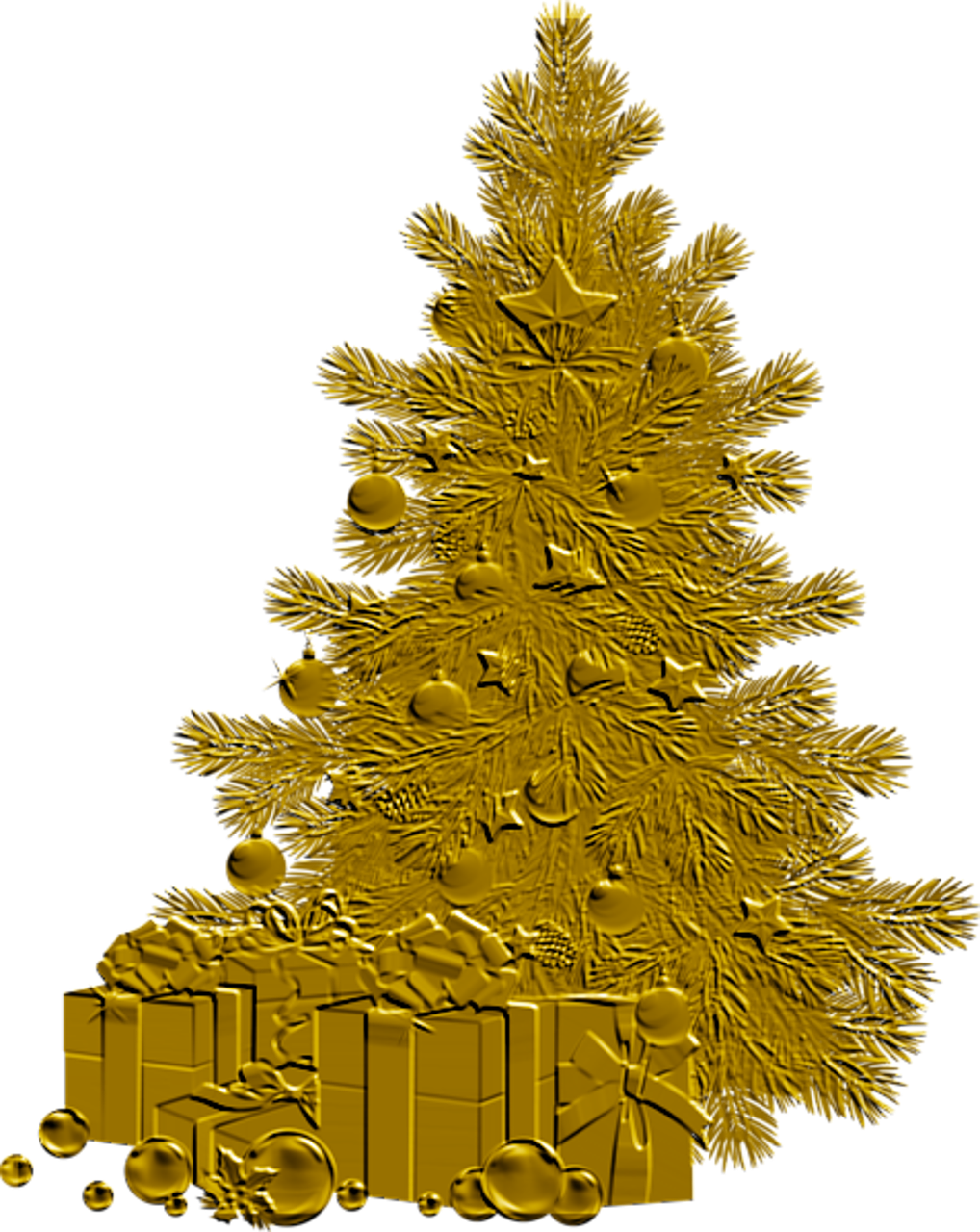 gold christmas tree decoration free photo