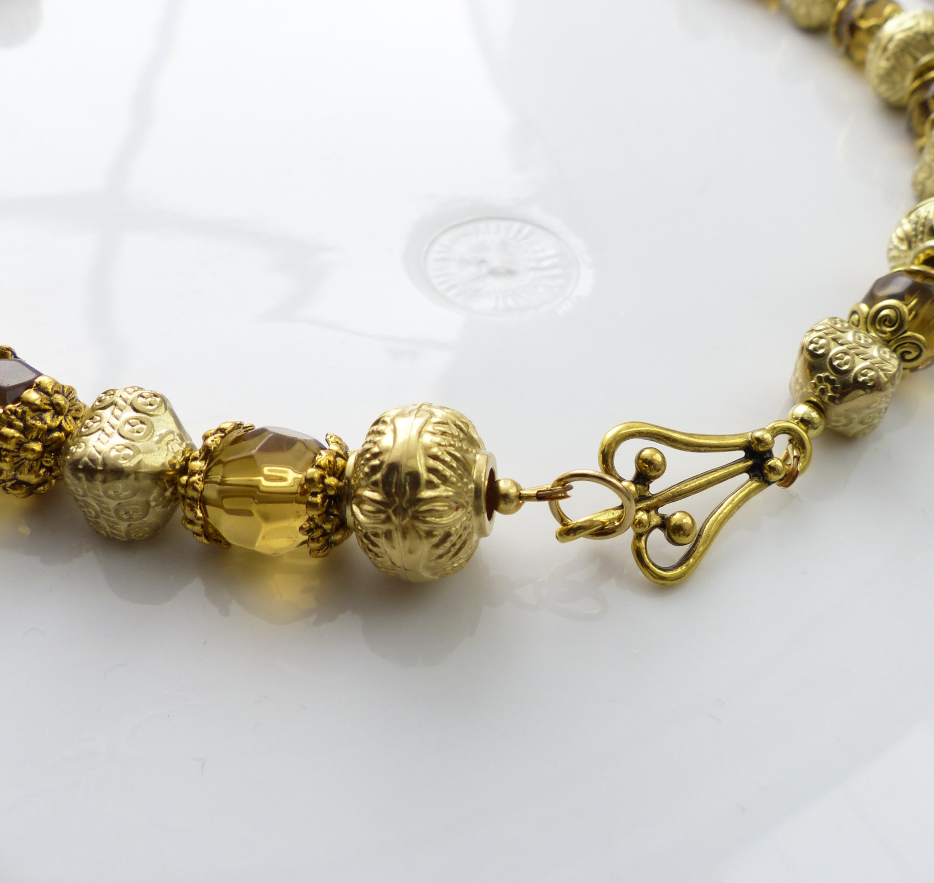 gold beads necklace free photo