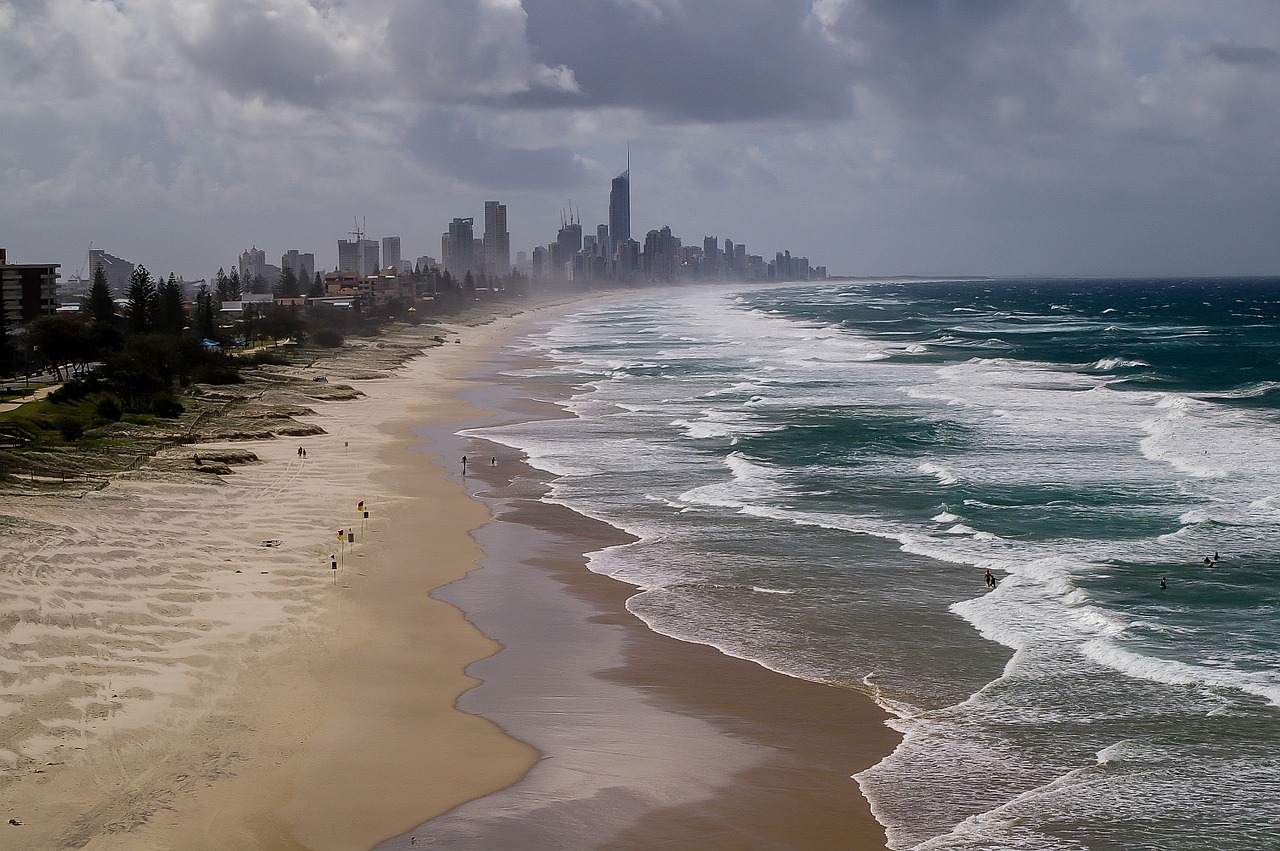 gold coast beach skyscrapers free photo