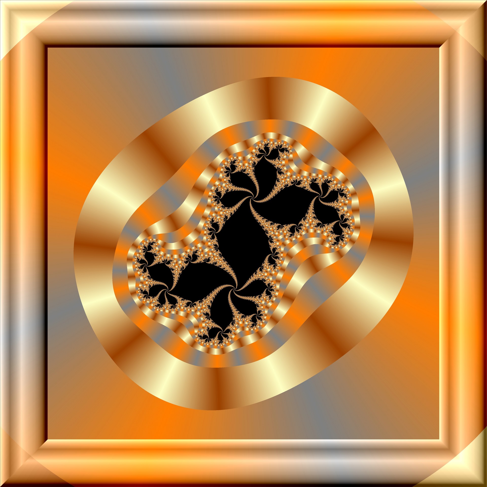 fractal gold disk free photo