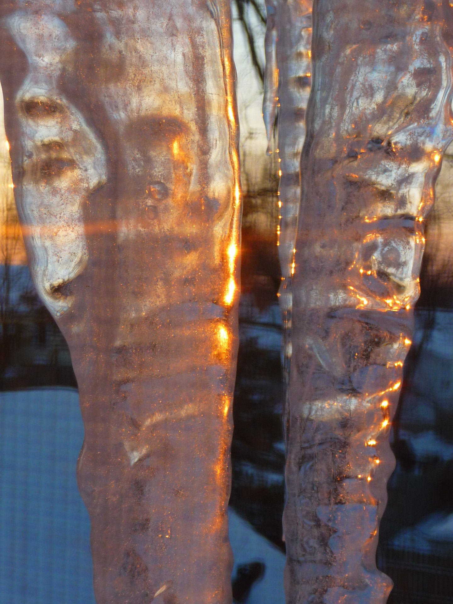 icicle ice sunset free photo