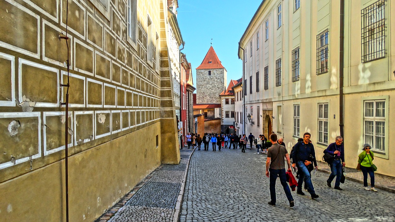 gold street prague heritage free photo