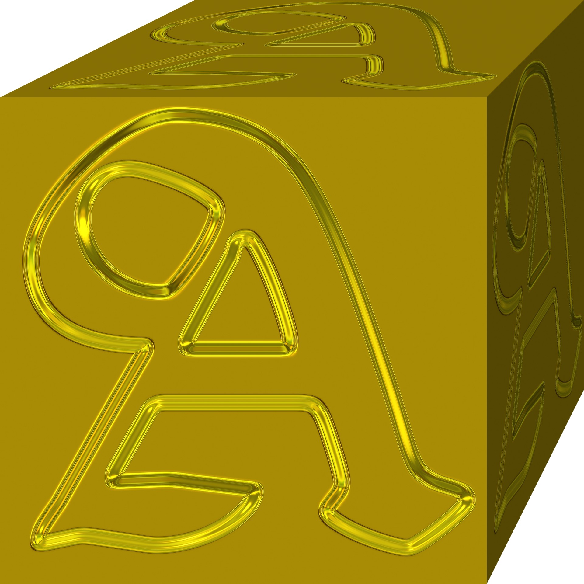 golden a cube letter free photo