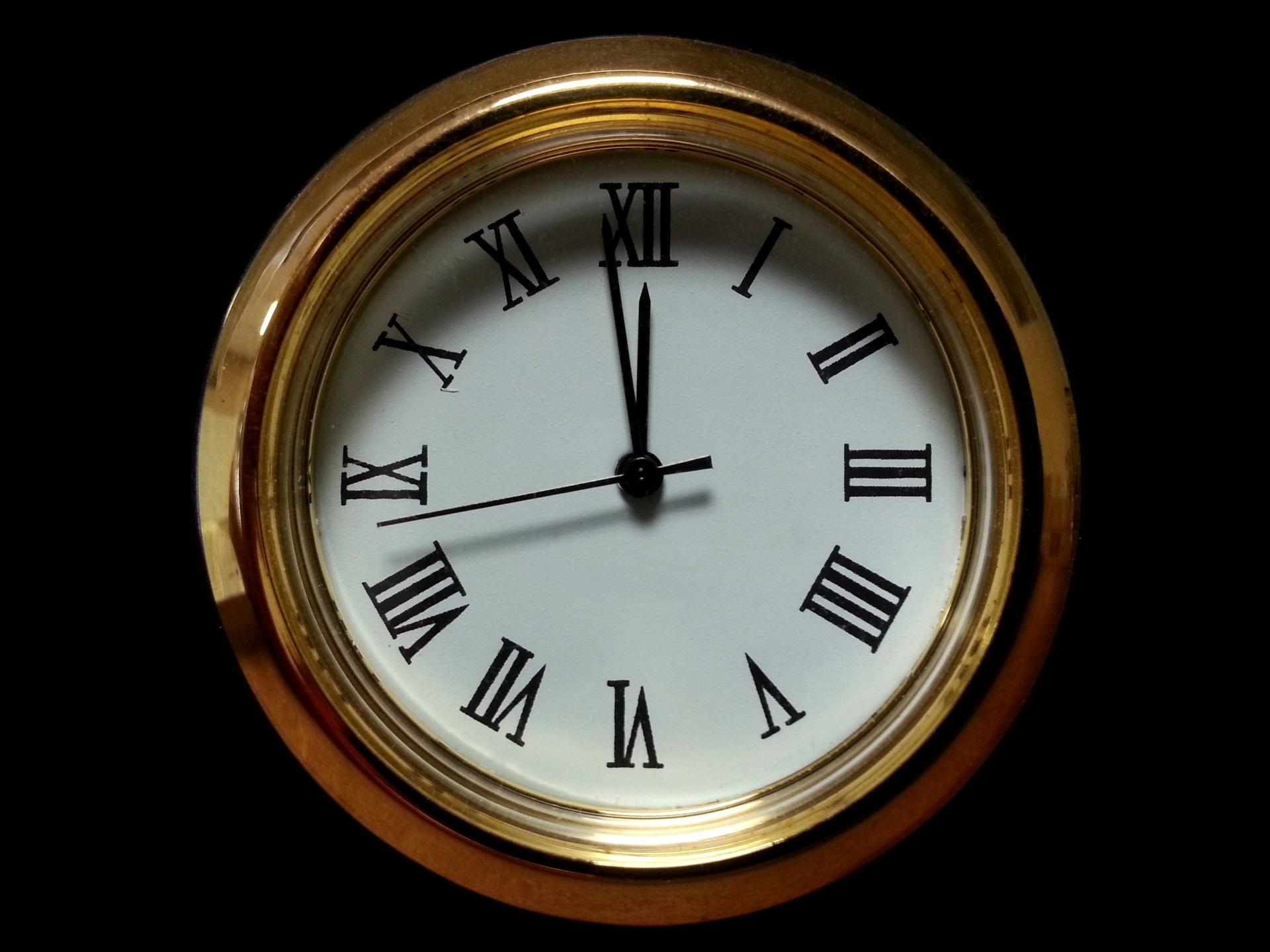 midnight clock timepiece free photo