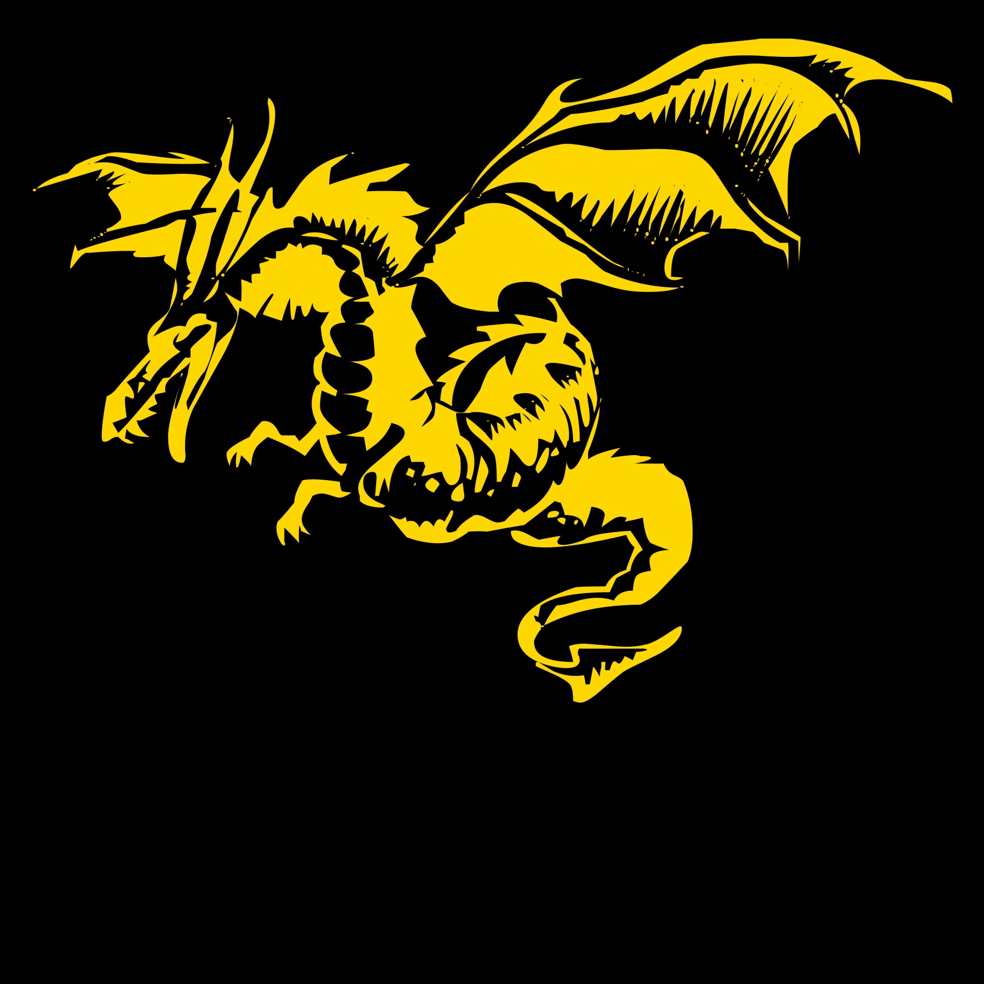 gold dragon silhouette free photo