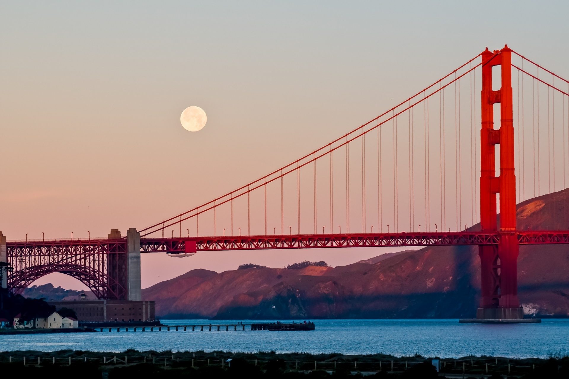 bridge moon full free photo