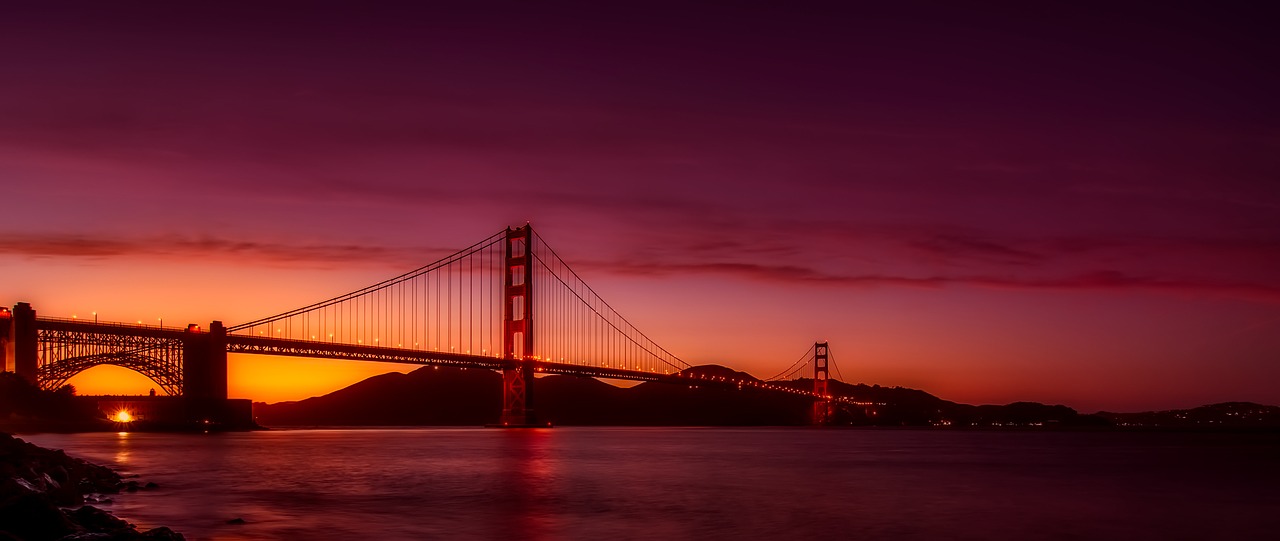 golden gate bridge panorama bay free photo