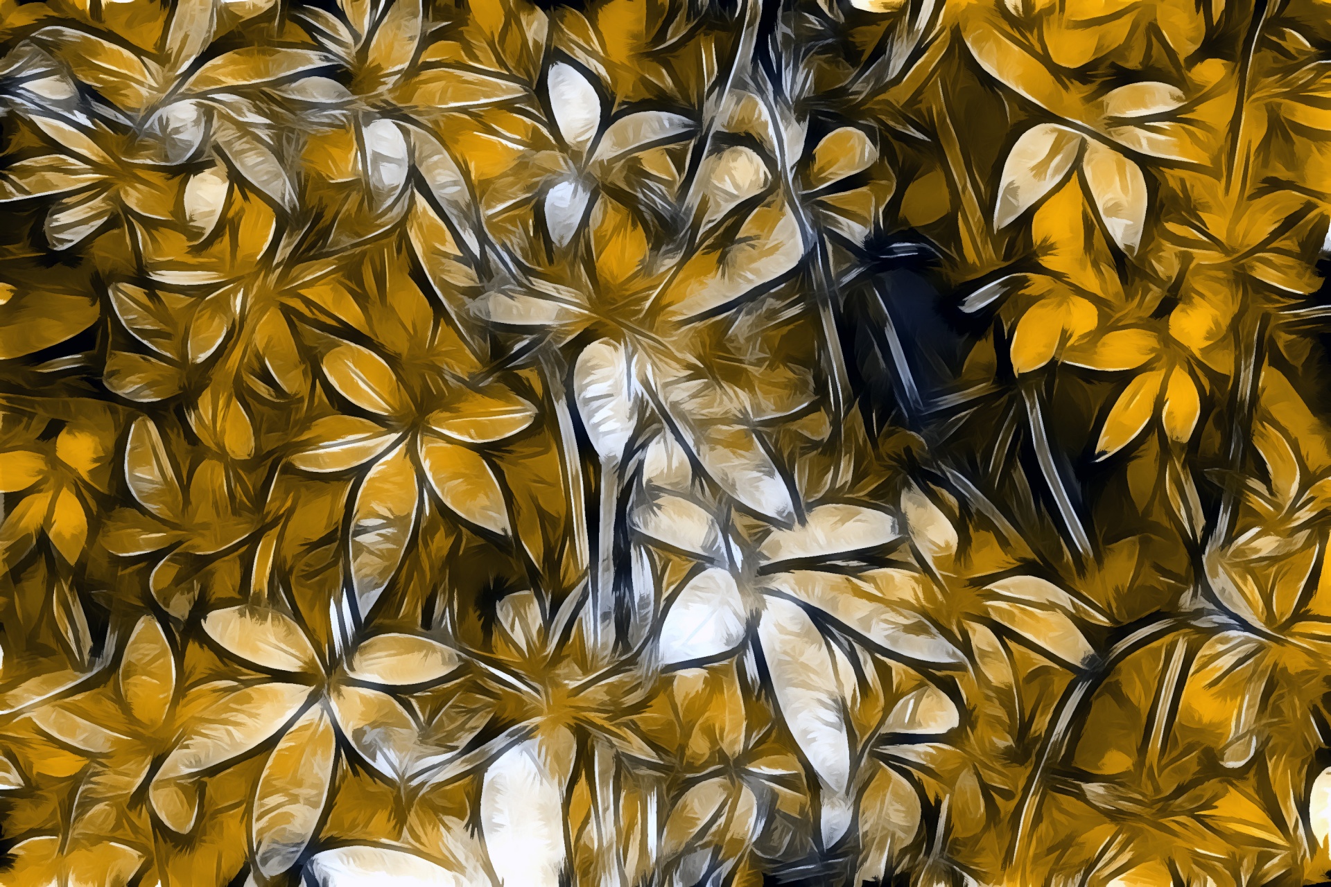 leaves golden pattern free photo