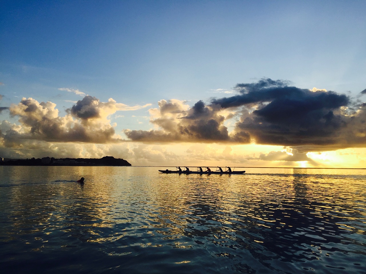 golden sea sunset landscape free photo