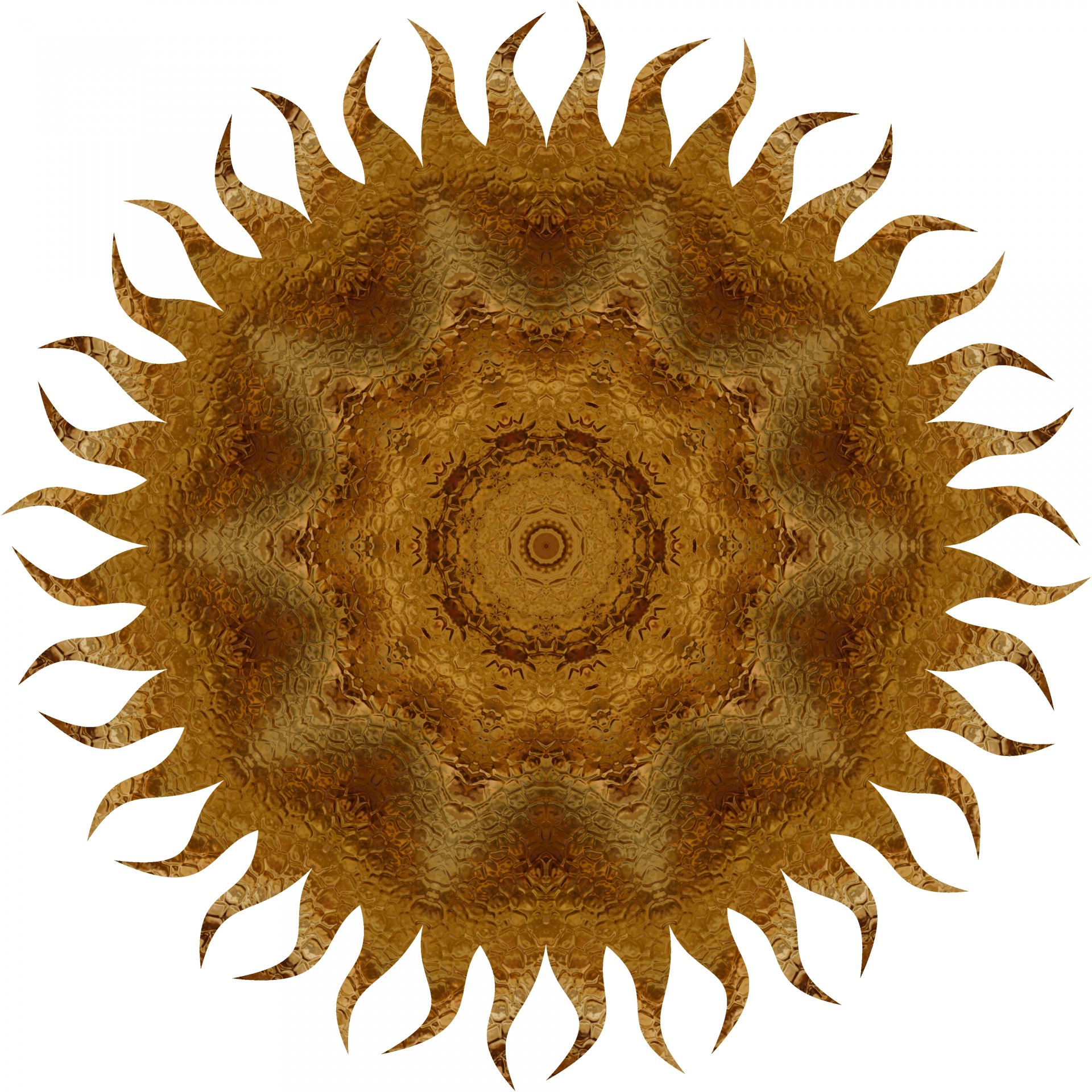 gold sun kaleidoscope free photo