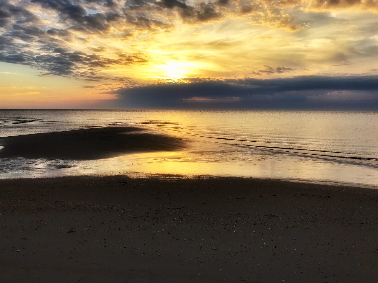 golden sunset clouds night free photo