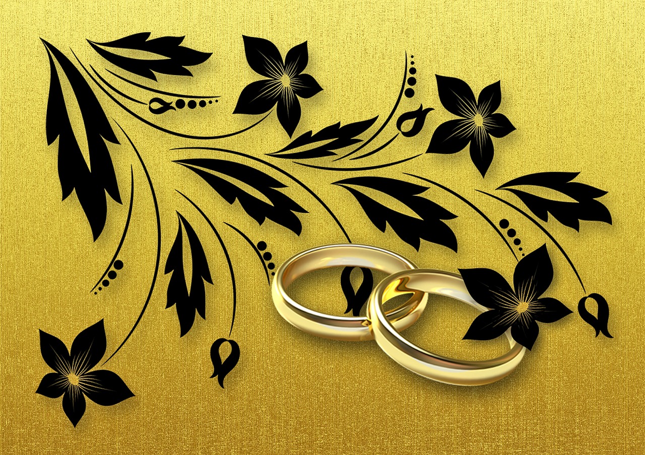 golden weddings  marriage  wedding rings free photo