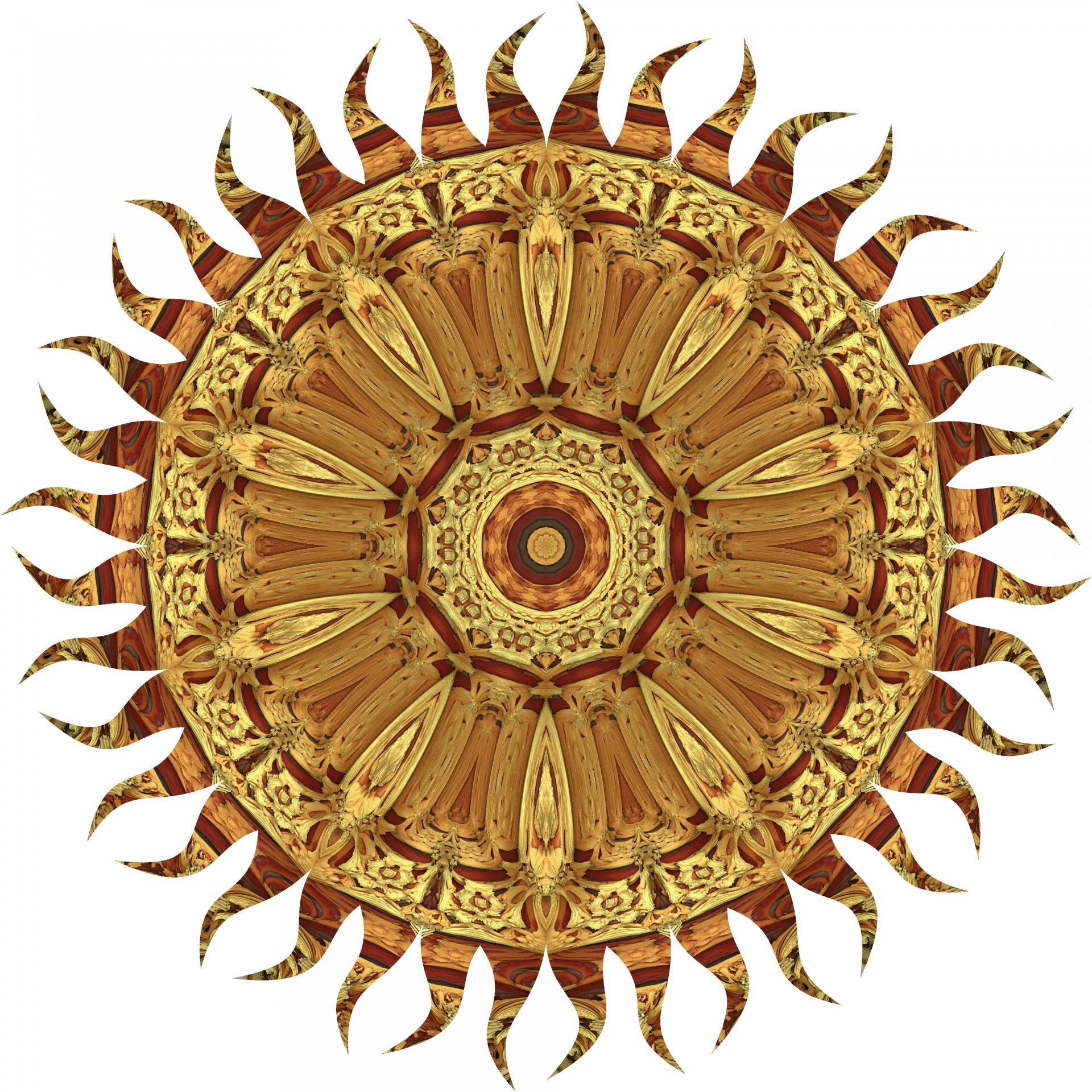 golden wheel kaleidoscope free photo