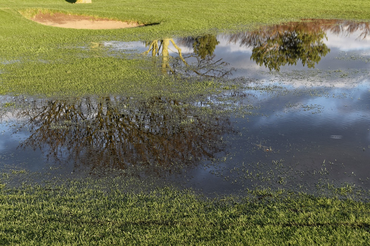 golf golf course flooding water free photo