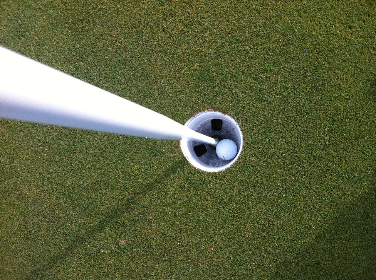 golf ball in hole hole in one free photo