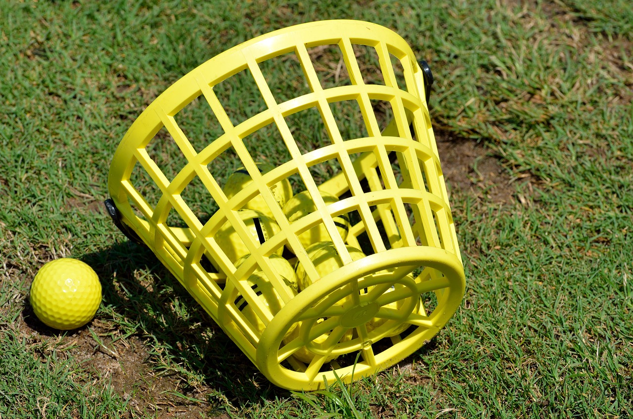 golf ball basket driving range free photo