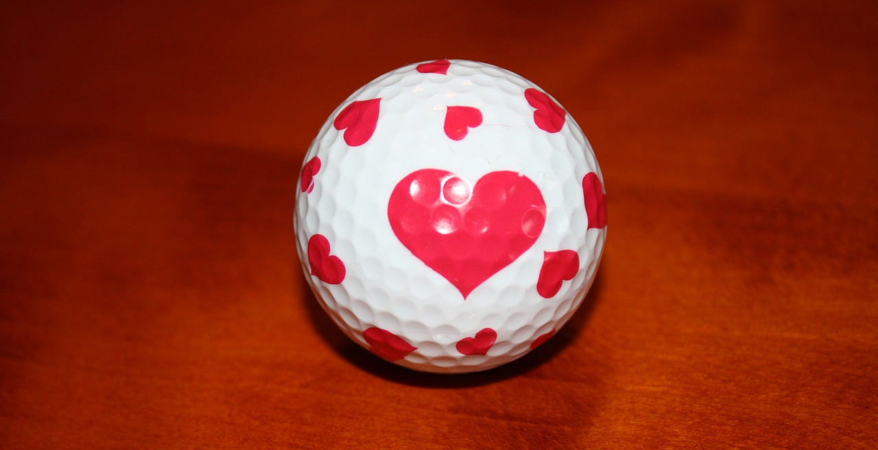 golf ball white heart free photo