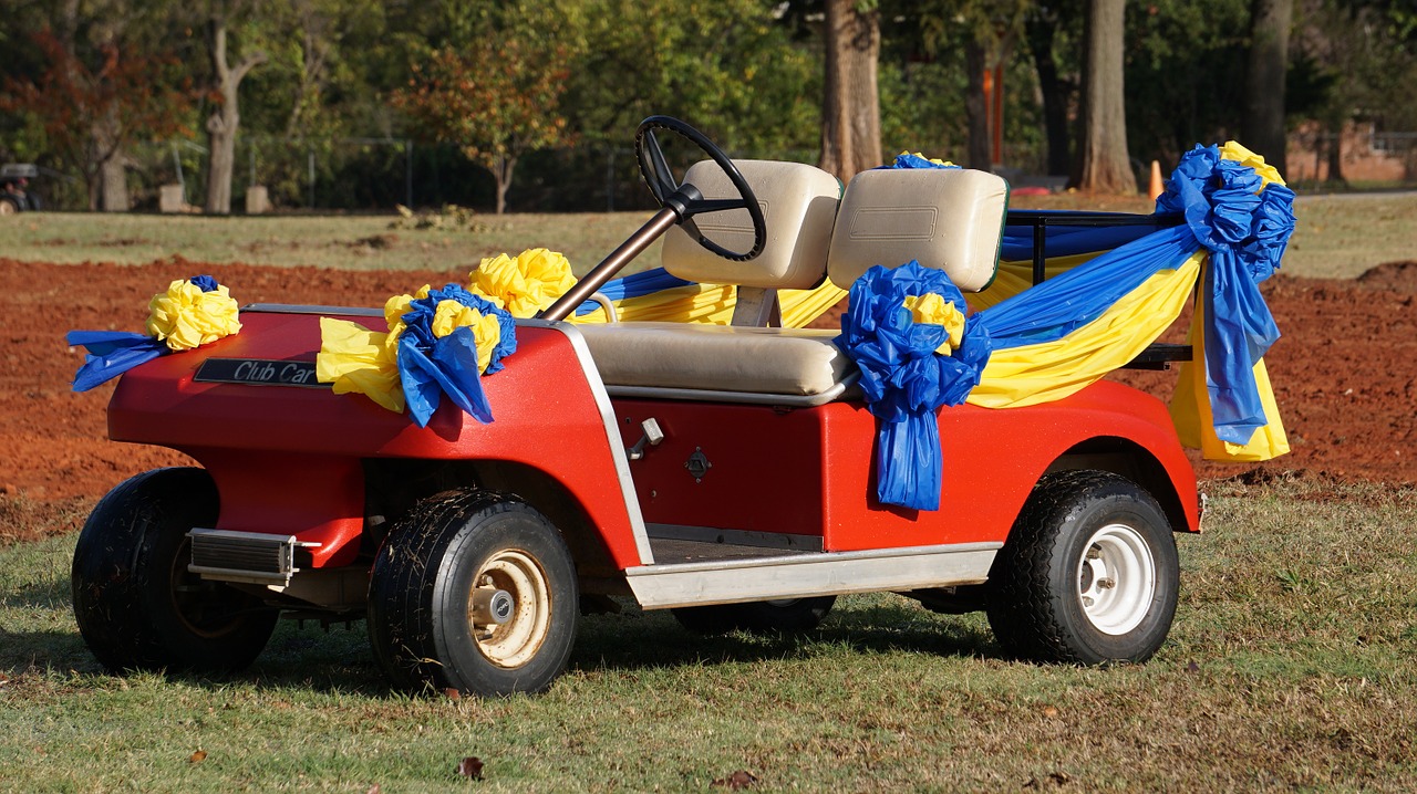golf car vehicle wedding car free photo