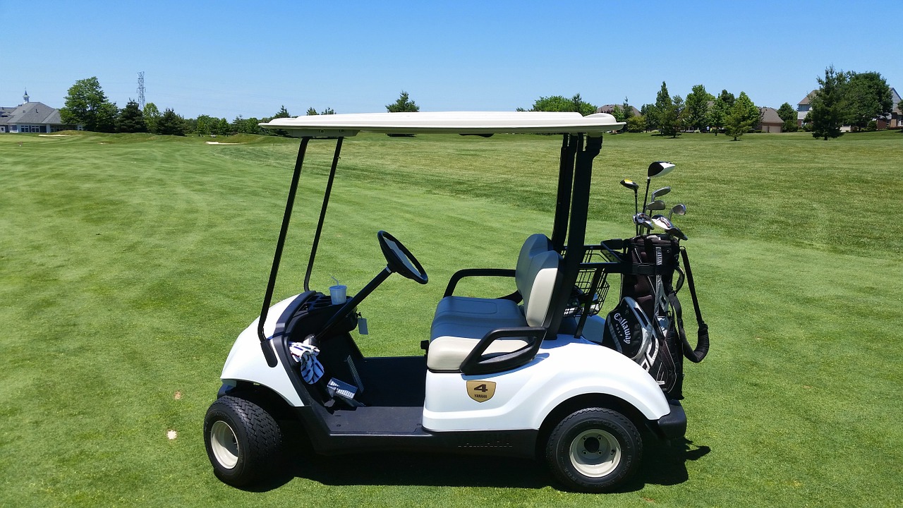 golf cart grass outdoor free photo