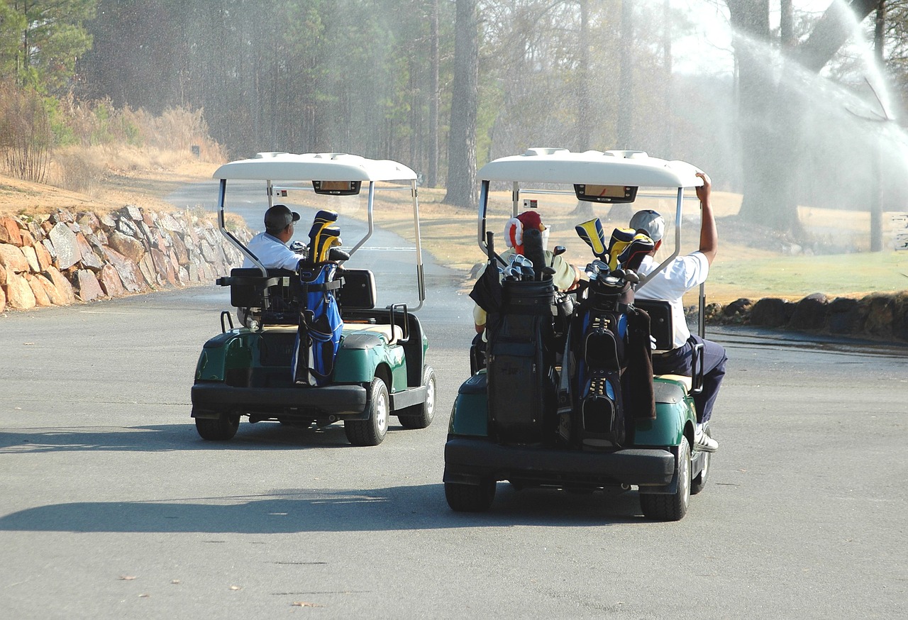golf carts golf course free photo