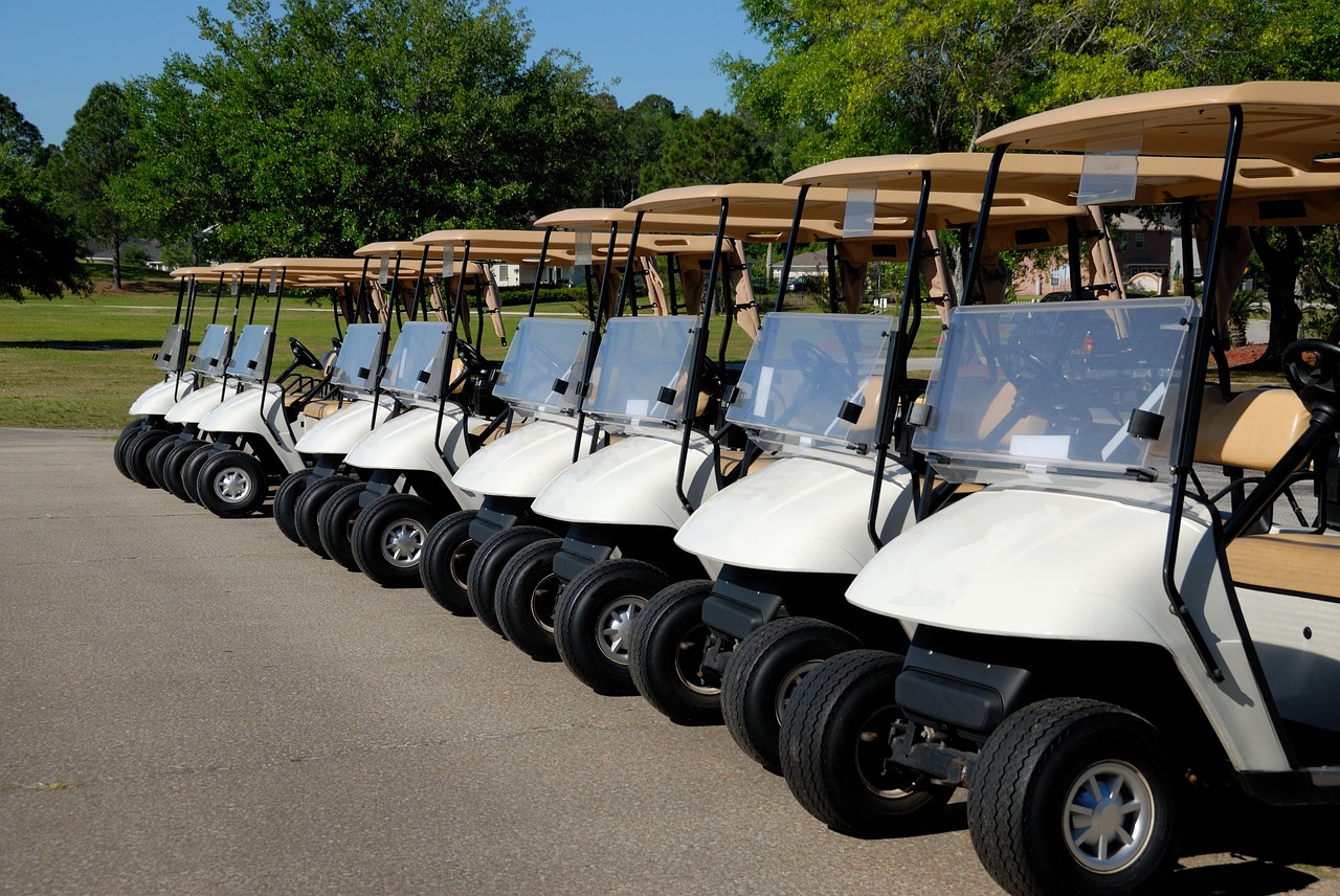 golf carts golf course free photo