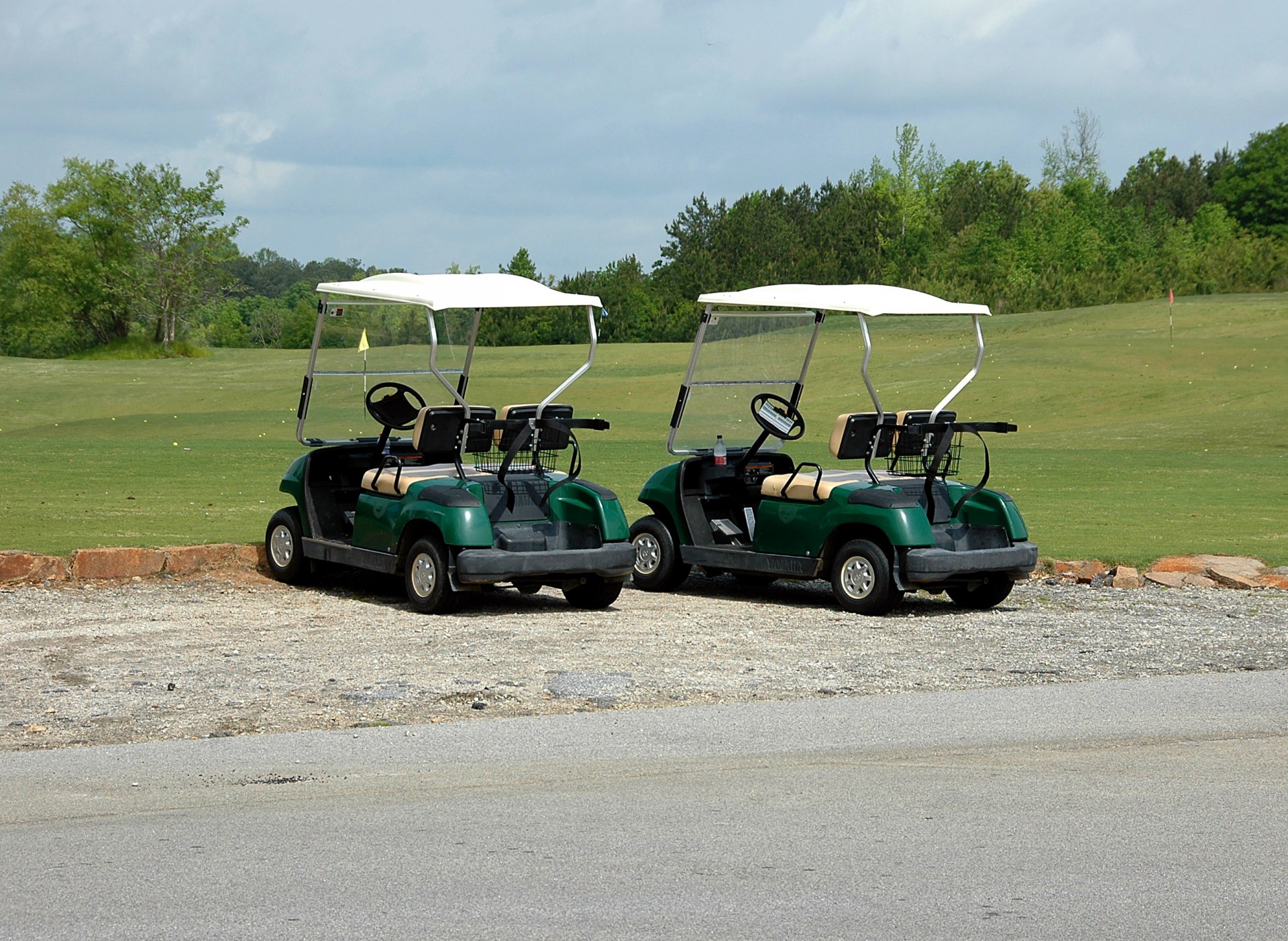 golf carts golf course free photo