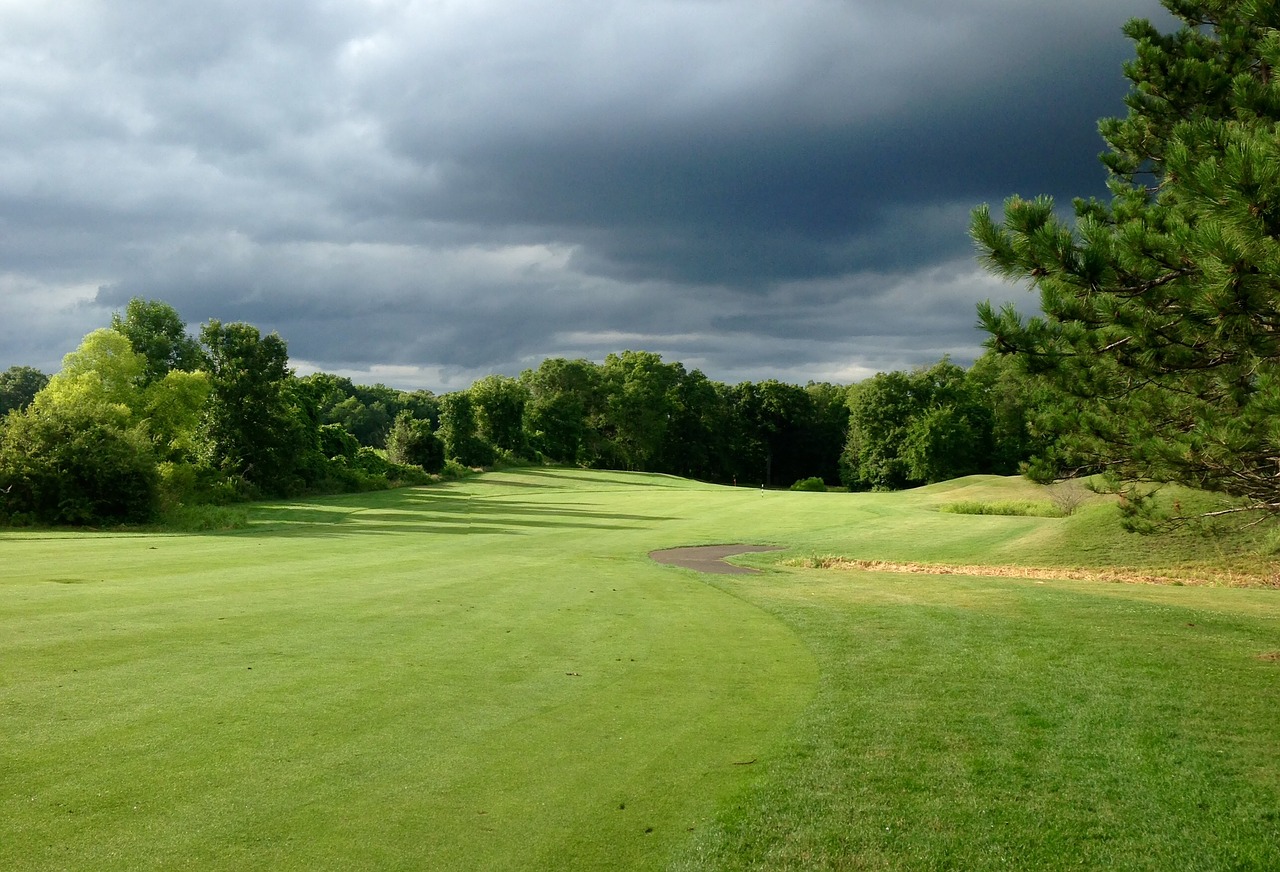 golf course golf landscape sky free photo